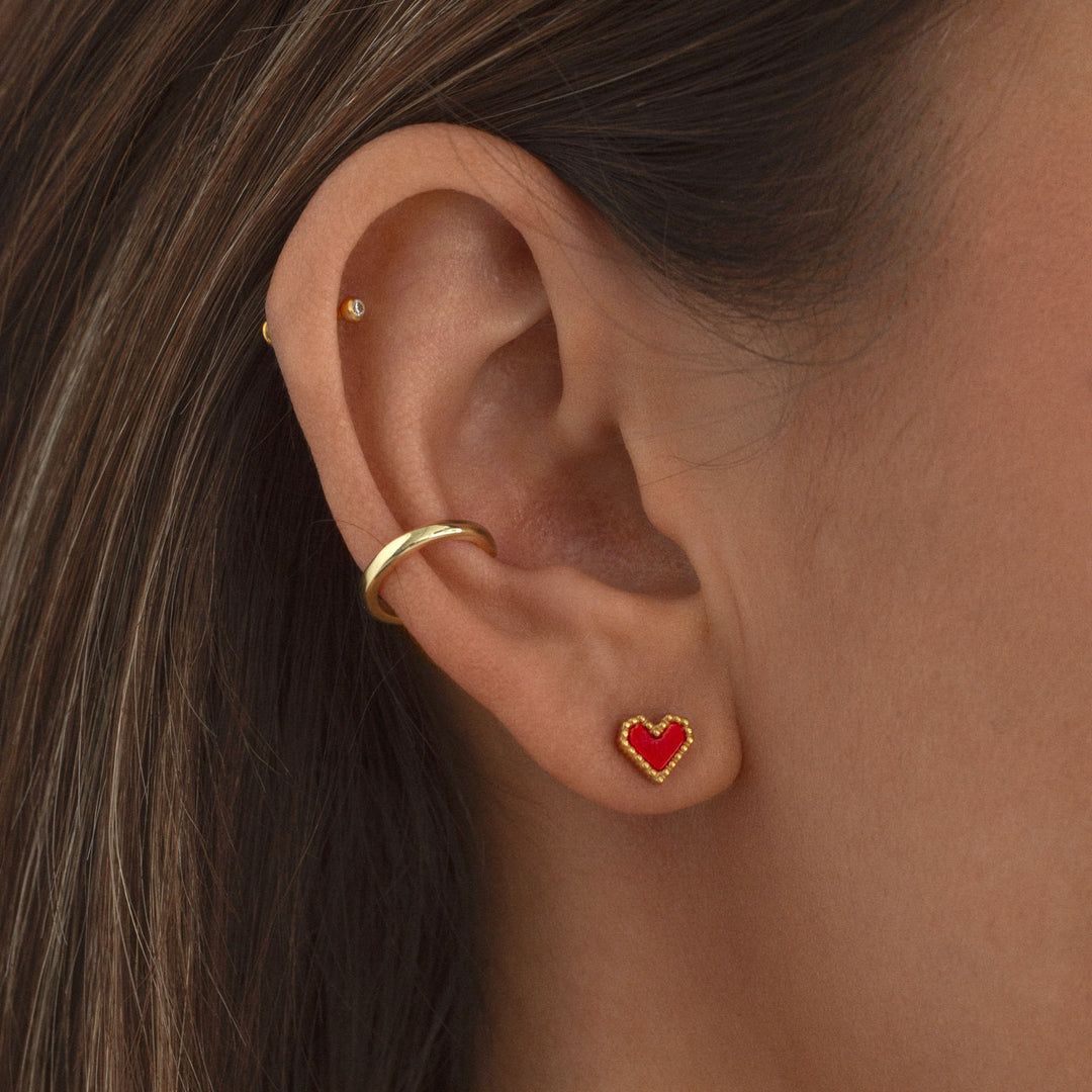 Red Heart Ring Earrings and Necklace Gift Set