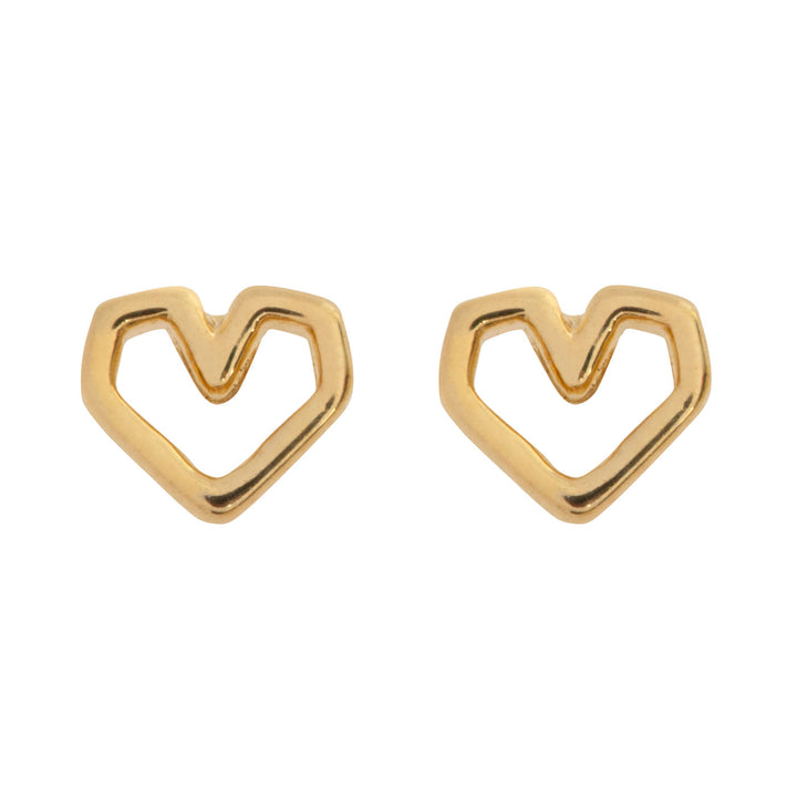 Juniper - Small Heart Outline Stud Earrings