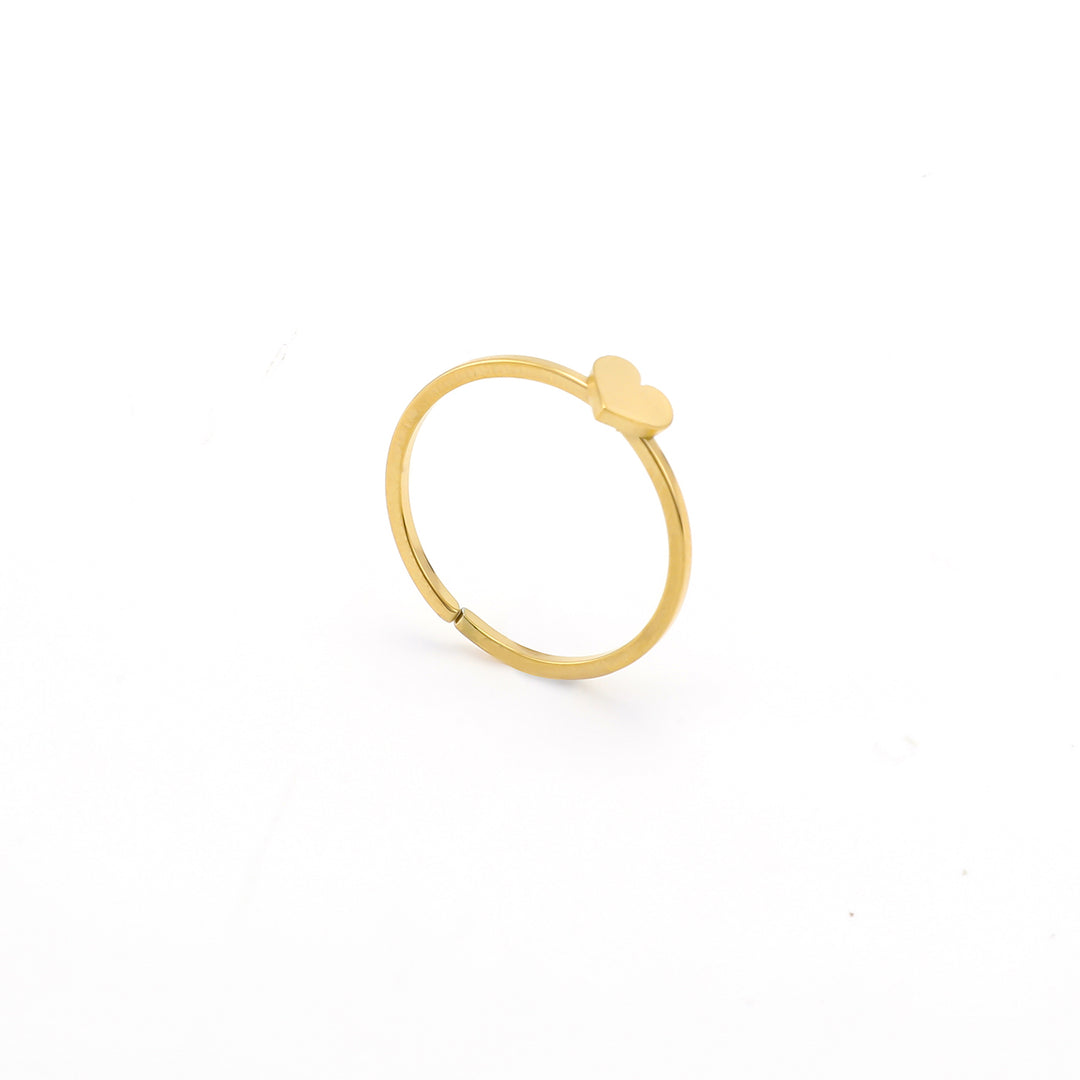 Stina - Dainty Heart Adjustble Ring Stainless Steel